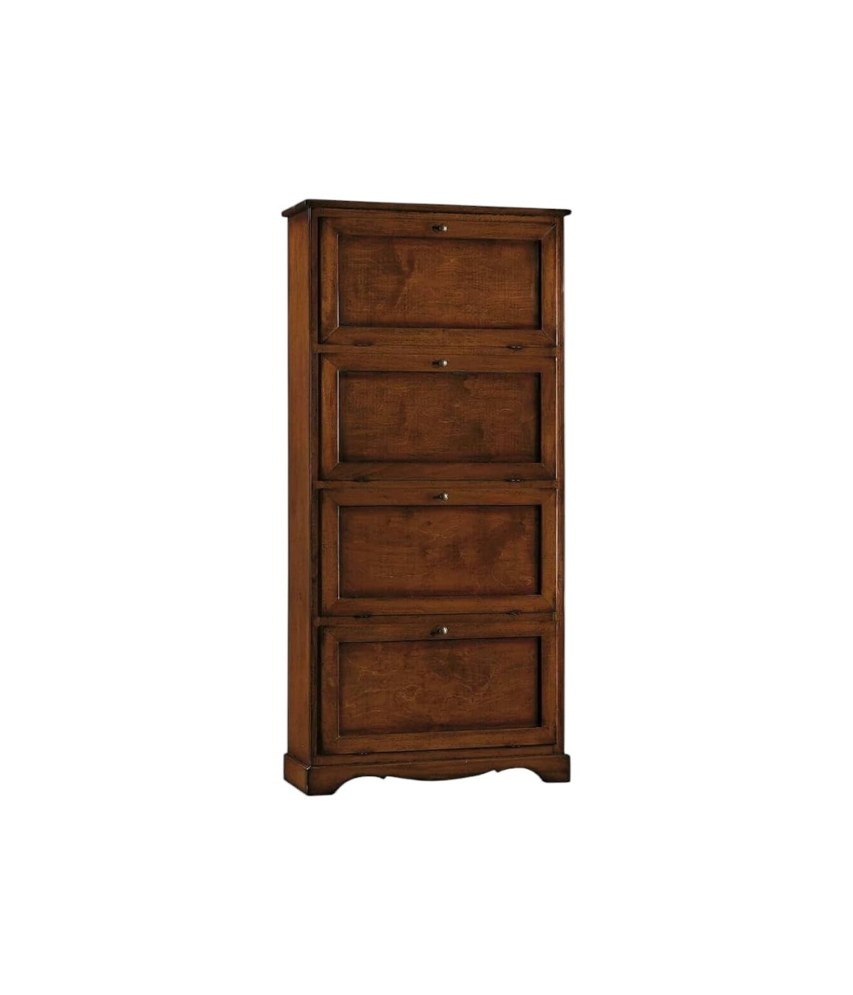 MOBILI 2G -  Scarpiera 4 ante ribalta arte povera legno tinta noce 79X30X170 (281) vista frontale