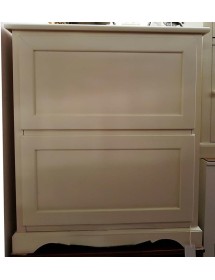 MOBILI 2G -  Scarpiera 2 ante ribalta arte povera legno bianco 79X30X90 (1279) vista frontale