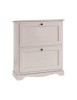 MOBILI 2G -  Scarpiera 2 ante ribalta arte povera legno bianco 79X30X90 (1279) vista frontale