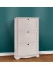 MOBILI 2G -  Scarpiera 3 ante ribalta arte povera legno bianco 79X30X130 (1280) vista frontale