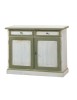 MADIA CREDENZA 2 ANTE LEGNO SHABBY BIANCO VERDE 105X42X85