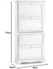 MOBILI 2G -  Scarpiera 4 ante ribalta arte povera legno bianco 79X30X170 (1281) vista frontale