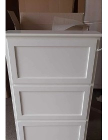 MOBILI 2G -  Scarpiera 5 ante ribalta arte povera legno bianco 79X30X210 (1282) vista frontale