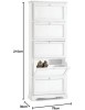 MOBILI 2G -  Scarpiera 5 ante ribalta arte povera legno bianco 79X30X210 (1282) vista frontale