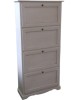 MOBILI 2G -  Scarpiera 4 ante ribalta shabby legno bianco anticato 79X30X170 (201281) vista frontale