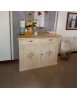 MOBILI 2G - Credenza 2 Ante legno shabby avorio anticato decorato filo oro 105X42X85 VISTA FRONTALE