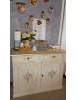 MOBILI 2G - Credenza 2 Ante legno shabby avorio anticato decorato filo oro 105X42X85 VISTA FRONTALE