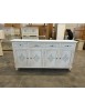 MOBILI 2G - Credenza 4 porte legno shabby bianco anticato decori 196X43X98 vista frontale