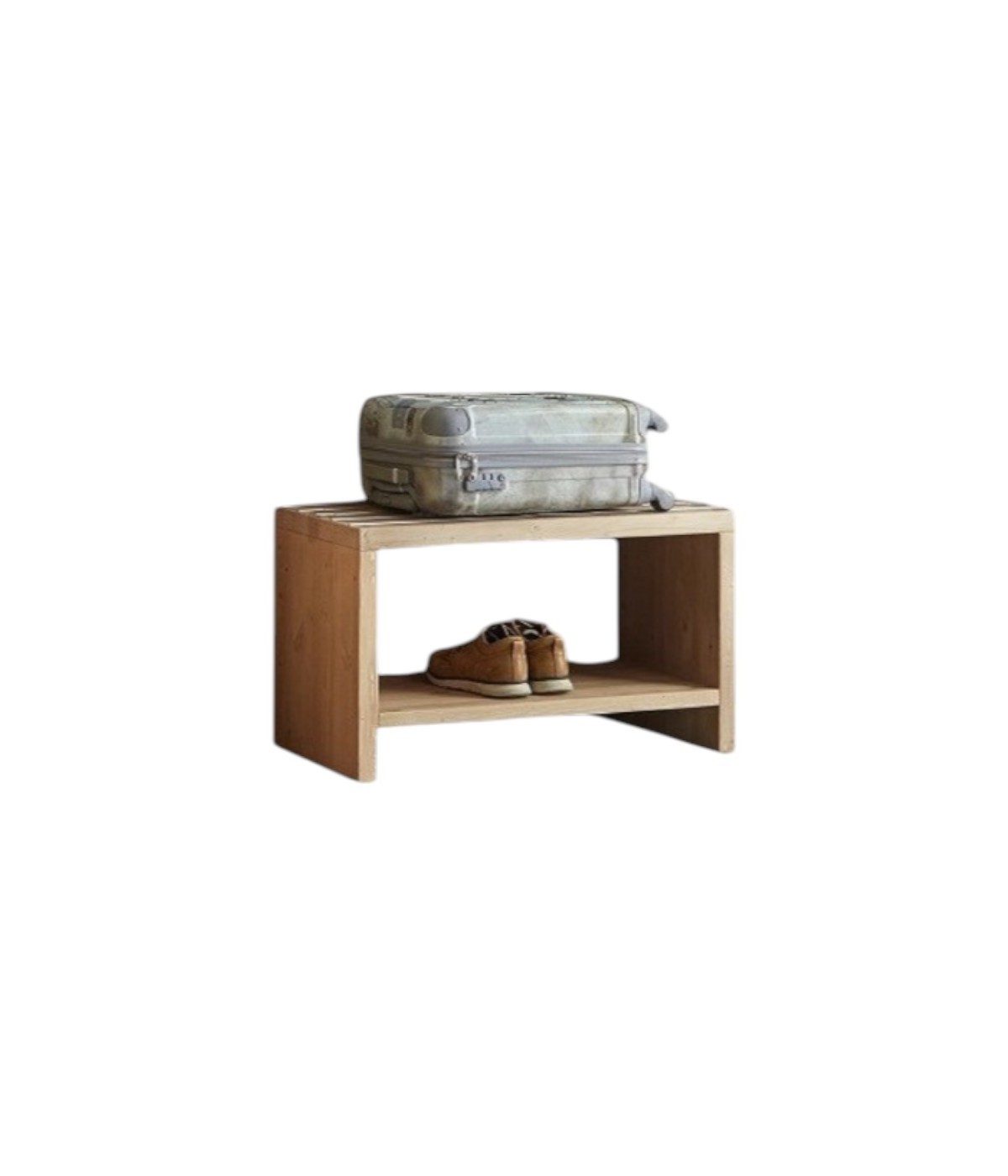 MOBILI 2G - PORTA VALIGIE 1 RIPIANO CORTINA  IN LEGNO MASSELLO DI ABETE