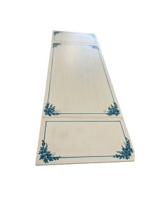 MOBILI 2G - Tavolo Allungabile Legno avorio anticato gamba tornita decoro blu 100x70 120x80 140x80 160x85 vista frontale