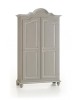 MOBILI 2G - ARMADIO IN LEGNO SHABBY GRIGIO CON PROFILO BIANCO 112X46X204