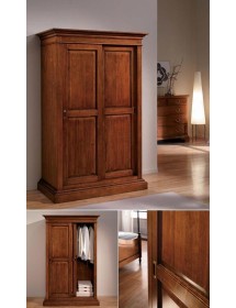 MOBILI 2G - ARMADIO ARTE POVERA IN LEGNO 2 ANTE SCORREVOLI 128X67X200