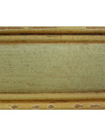 MOBILI 2G - ARMADIO IN LEGNO SHABBY VERDE AVORIO E FILO ECRU' 122X60X204 (1313) vista frontale