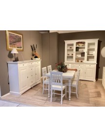 Soggiorno Sala Completa Classica in Legno Shabby Chic Bianco