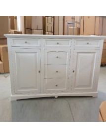 MOBILI 2G - Soggiorno sala completa classica legno shabby bianco vista frontale