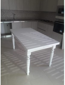 MOBILI 2G - Soggiorno sala completa classica legno shabby bianco vista frontale