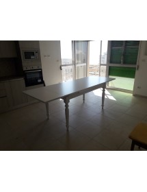 MOBILI 2G - Soggiorno sala completa classica legno shabby bianco vista frontale