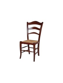 MOBILI 2G - Set 2 sedie arte povera legno massiccio tinta noce seduta paglia 50x48x97 vista frontale