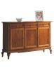 MOBILI 2G - Madia credenza arte povera 3 porte 3 cassetti tinta legno 154x42x102 (1266) vista frontale
