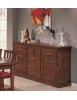 MOBILI 2G - Credenza arte povera 2 porte 7 cassetti legno tinta noce 170x47x96 (1226) vista frontale