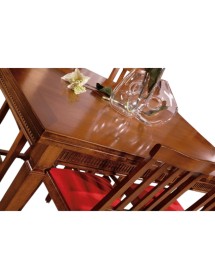 MOBILI 2G - Tavolo arte povera allungabile legno tinta noce 160x85x80 (1218) vista frontale