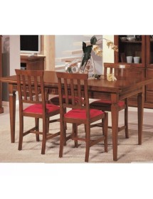 MOBILI 2G - Tavolo arte povera allungabile legno tinta noce 160x85x80 (1218) vista frontale