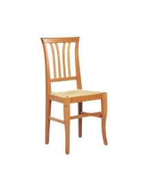 MOBILI 2G - Set 2 sedie classiche legno tinta miele seduta paglia 44x42x96 vista frontale