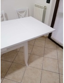 Tavolo rettangolare allungabile legno bianco 120X80 (1004)