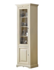 MOBILI 2G - Vetrina colonna arte povera 2 ante Legno avorio 68X47X220 VISTA FRONTALE