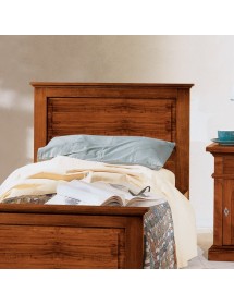 MOBILI 2G - Letto 1 piazza e mezza arte povera legno tinta noce 141x209x110 vista frontale