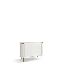 Credenza contemporanea cannettato 2 ante legno bianco oro cromo 117...
