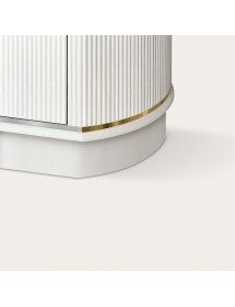 Vetrina contemporanea cannettato 1 anta legno bianco oro cromo 78X5...