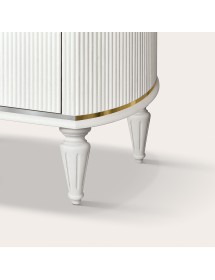Vetrina contemporanea cannettato 1 anta legno bianco oro cromo 78X5...