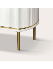 Vetrina contemporanea cannettato 1 anta legno bianco oro cromo 78X5...