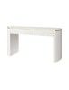 MOBILI 2G - Consolle contemporanea cannettato legno bianco oro e cromo 150x50x81 (126) vista frontale