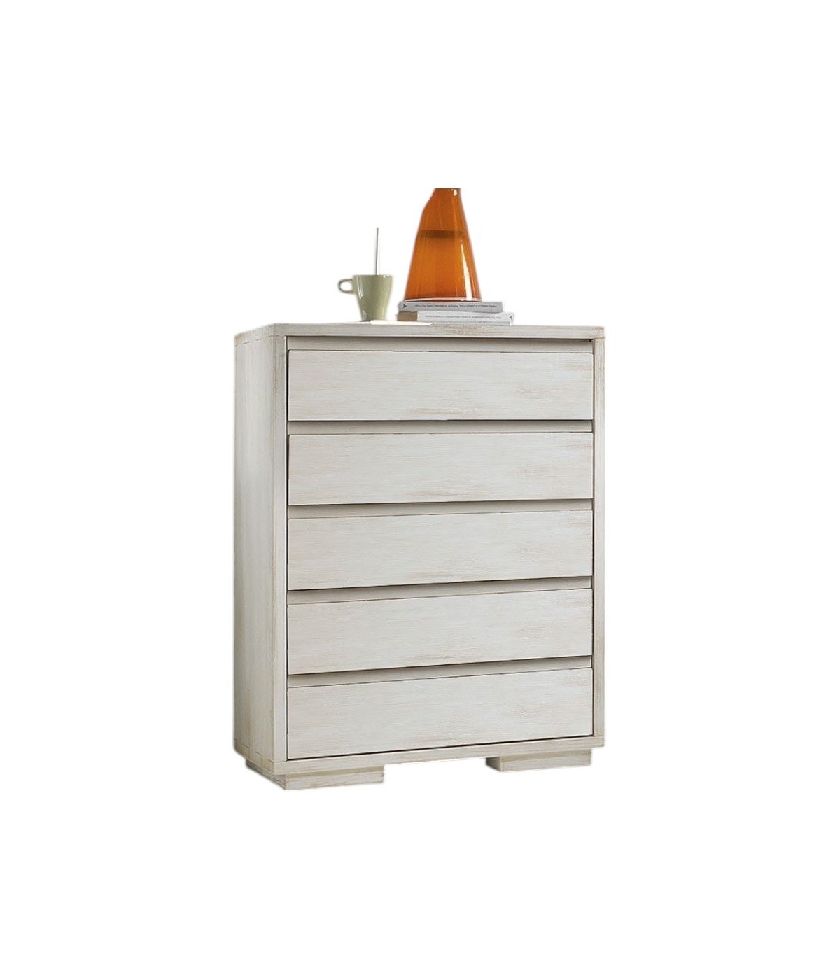 MOBILI 2G - Cassettiera Contemporanea 5 cassetti in legno massello L.80 x P.54 H.116