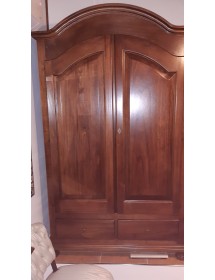 ARMADIO ARTE POVERA 2 PORTE GENDARME IN LEGNO TINTA NOCE 125x60x200...