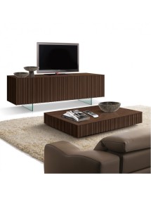 MOBILI 2G - Tavolino rettangolare contemporaneo 1 cassetto Legno marrone frassino 120X70X25 (3156) vista frontale