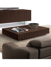 MOBILI 2G - Tavolino rettangolare contemporaneo 1 cassetto Legno marrone frassino 120X70X25 (3156) vista frontale