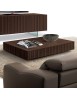 MOBILI 2G - Tavolino rettangolare contemporaneo 1 cassetto Legno marrone frassino 120X70X25 (3156) vista frontale