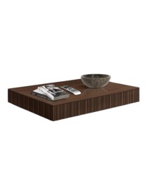 MOBILI 2G - Tavolino rettangolare contemporaneo 1 cassetto Legno marrone frassino 120X70X25 (3156) vista frontale