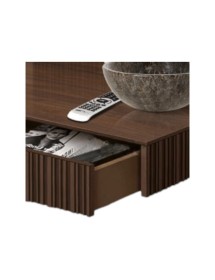 MOBILI 2G - Tavolino rettangolare contemporaneo 1 cassetto Legno marrone frassino 120X70X25 (3156) vista frontale