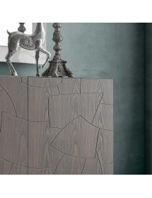 MOBILI 2G - Madia 2 Ante contemporanea Legno massello gambe acciaio 120X45X73 (300) vista frontale