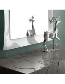 MOBILI 2G - Madia 2 Ante contemporanea Legno massello gambe acciaio 120X45X73 (300) vista frontale