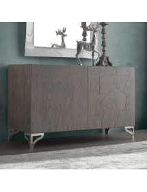 MOBILI 2G - Madia 2 Ante contemporanea Legno massello gambe acciaio 120X45X73 (300) vista frontale