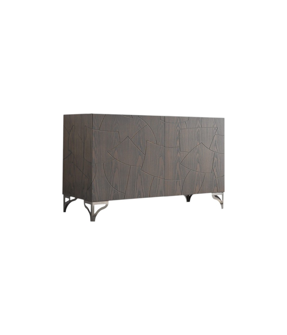 MOBILI 2G - Madia 2 Ante contemporanea Legno massello gambe acciaio 120X45X73 (300) vista frontale