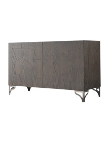 MOBILI 2G - Madia 2 Ante contemporanea Legno massello gambe acciaio 120X45X73 (300) vista frontale