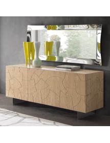 MOBILI 2G - Madia 3 Ante contemporanea Legno massello gambe acciaio 180X45X73 (301) VISTA FRONTALE