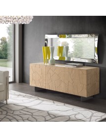 MOBILI 2G - Madia 3 Ante contemporanea Legno massello gambe acciaio 180X45X73 (301) VISTA FRONTALE