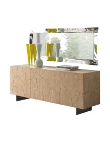 MOBILI 2G - Madia 3 Ante contemporanea Legno massello gambe acciaio 180X45X73 (301) VISTA FRONTALE